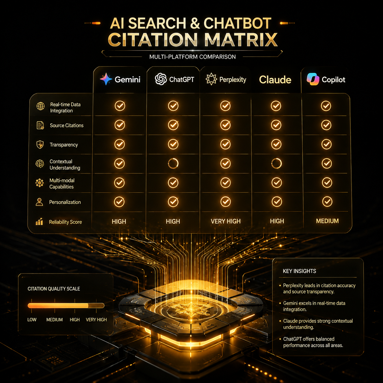 Hệ sinh thái công cụ AI Search đa nền tảng: ChatGPT, Perplexity, Google Gemini và Claude